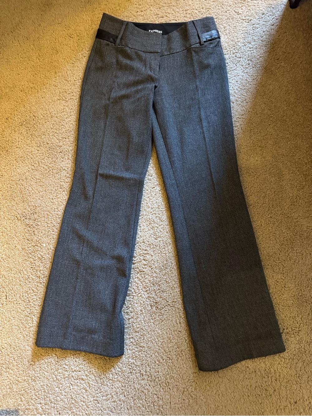 Express Gray Dress Suit Jacket & Pants - Textured Straight Leg